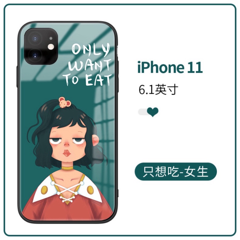 Ốp lưng iphone 6, 7, 8 Plus, X, XS, XR, XSMAX, 11, 11PRO, 11 PROMAX, 12, 13 PROMAX người con gái ÁO ĐỎ NỀN XANH TO EAT B