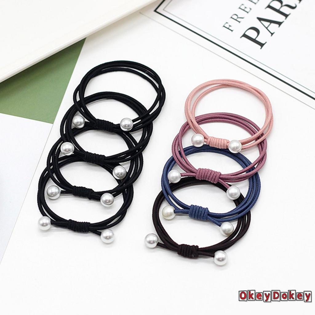 Dây buộc tóc màu trơn bằng nylon co giãn tốt siêu mềm mại xinh xắn cho nữ