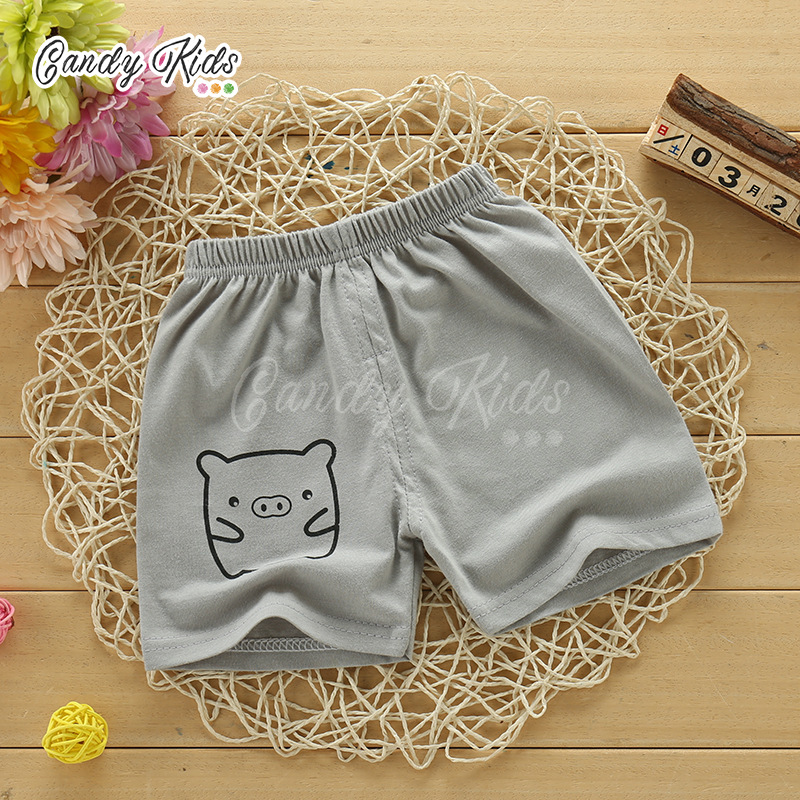 Quần Short Cotton Kẻ Ca-Rô Kiểu Hoạt Hình Ngộ Nghĩnh Đáng Yêu Cho Bé 1-7 Tuổi