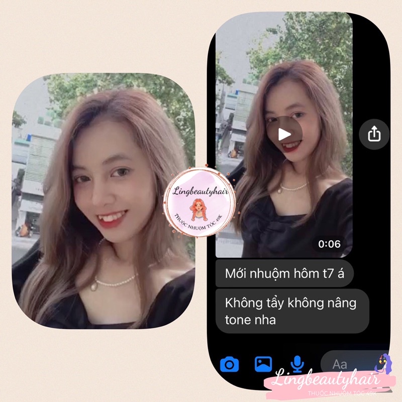 Thuốc Nhuộm Tóc màu NÂU SỮA lên từ nền nâu, không tẩy tóc