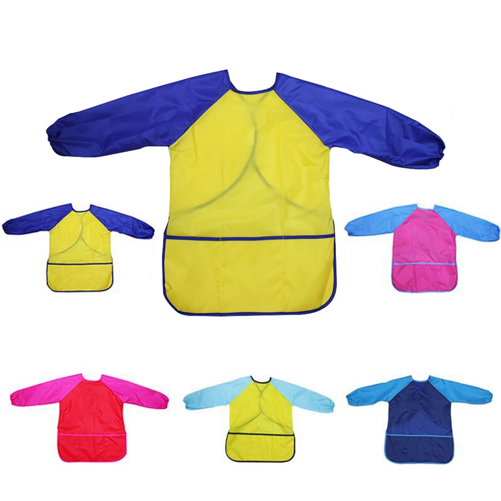 [CHOO] Children Long Sleeve Waterproof Apron Kid Art Craft Painting Cook Feeding Smock
