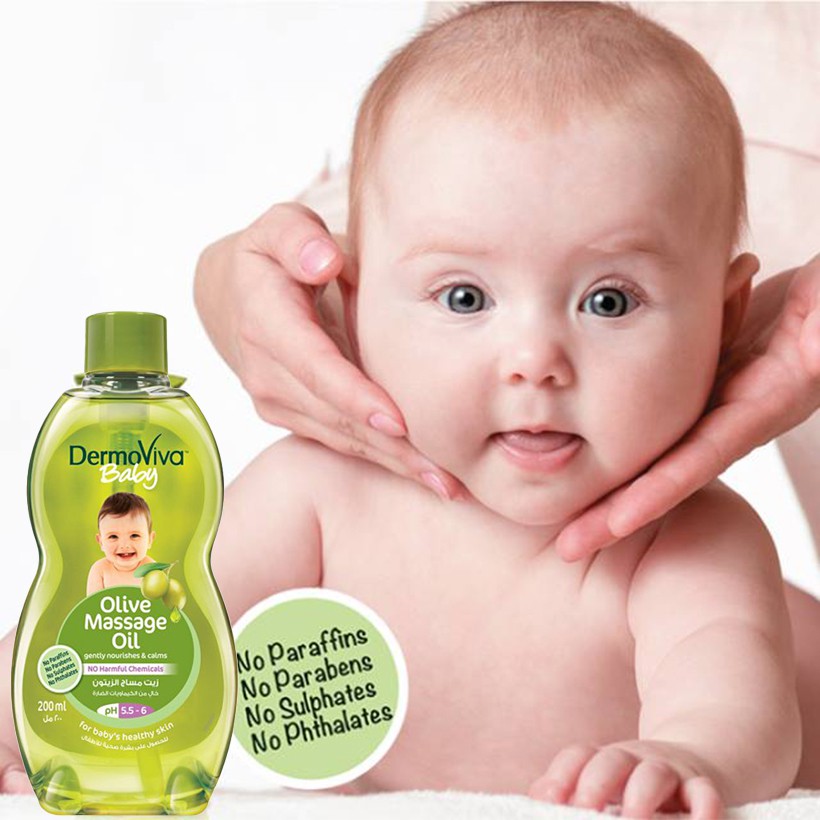 Dầu massage olive cho bé - Dermoviva baby olive massage oil 200ml