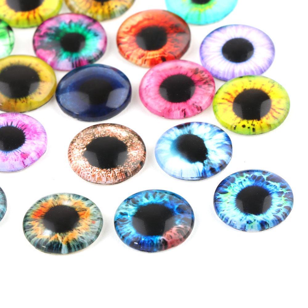Set 1 20 Con Mắt Nhựa 10MM / 16MM / 20MM Trang Trí Thủ Công Mới