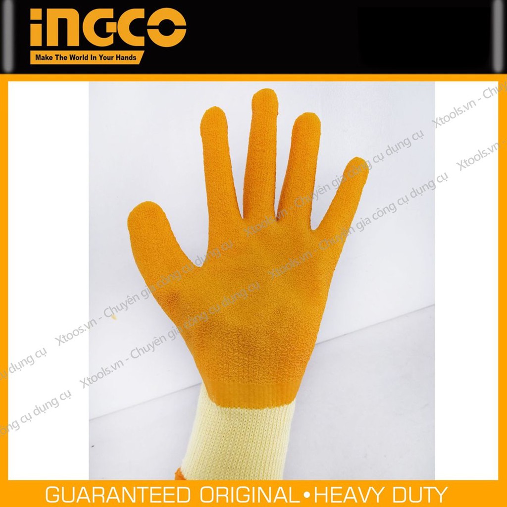 Găng tay bảo hộ lao động phủ cao su đa năng INGCO HGVL03 bao tay phủ PU chống cắt trơn trượt chống dầu tăng độ bám