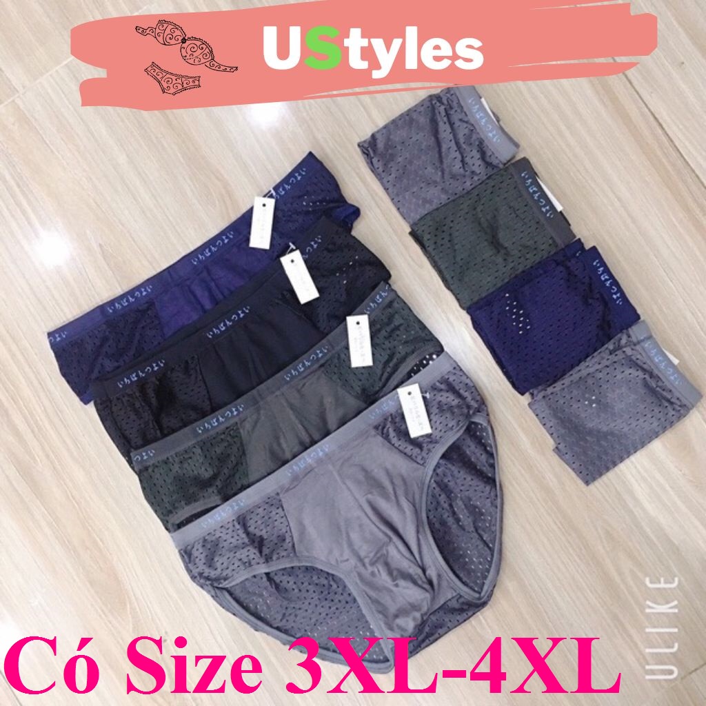 Quần Sịp Nam Thông Hơi Kháng Khuẩn Thoáng Khí Xuất Nhật, Quần Lót Nam Tam Giác chéo Nhật Lưới co dãn nhiều - UStyles