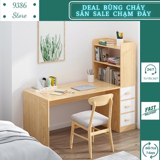 Bàn làm việc gỗ kèm giá sách tiện dụng 1m4 BAH008 9386 STORE