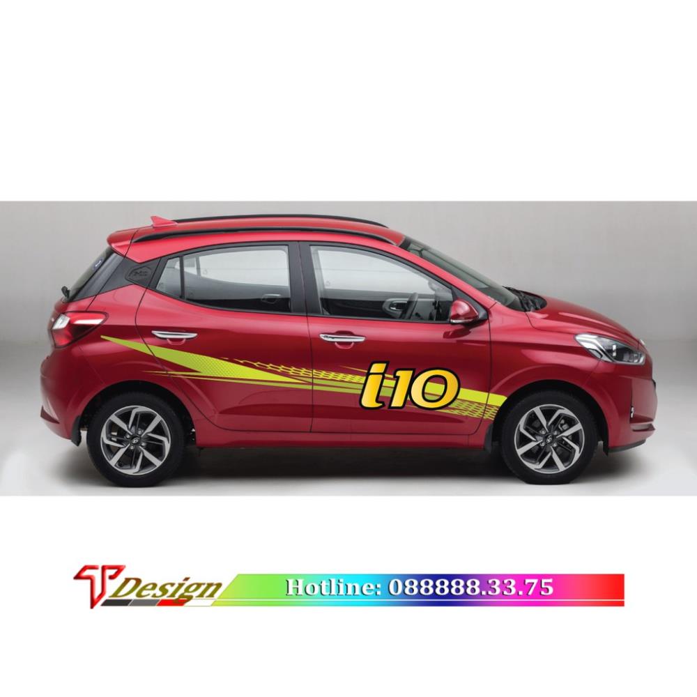 Decal dán sườn xe Grand I10, tem dán xe Huyndai thiết kế WRAP56, tem dán xe ô tô, tem dán xe hơi