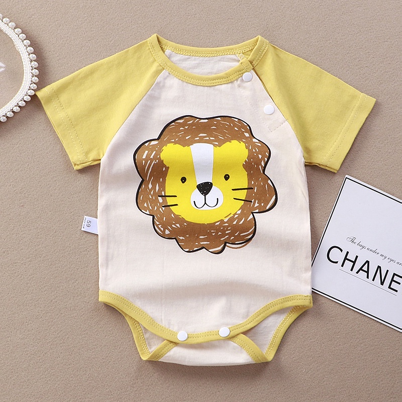 Bộ body chip cho bé trai bé gái mặc hè, Bodysuit cộc tay họa tiết dễ thương chất cotton mềm thoáng mát