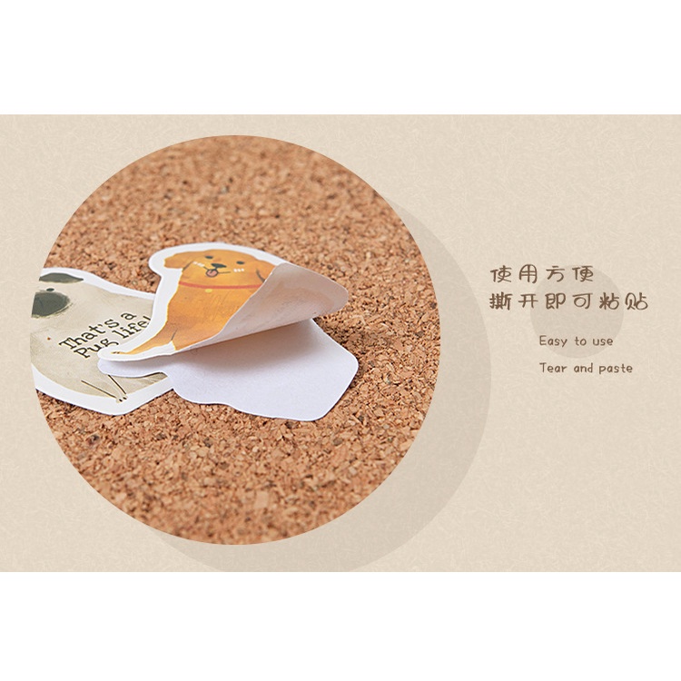 Hộp 46 tấm sticker, hình dán những chú chó đáng yêu