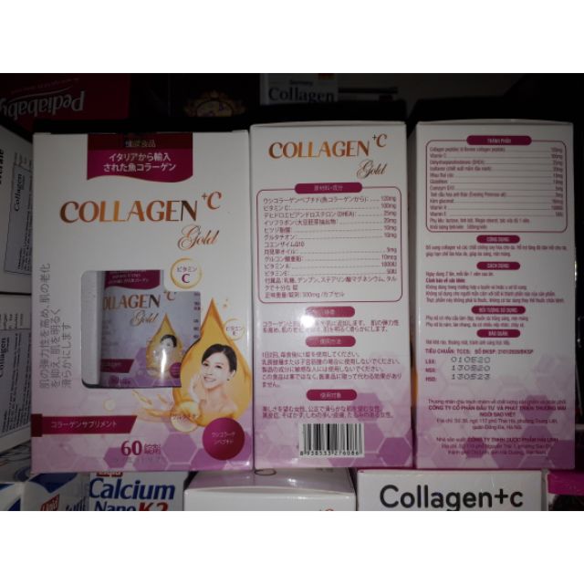 Viên uống trắng da Collagen +C  hộp 60v