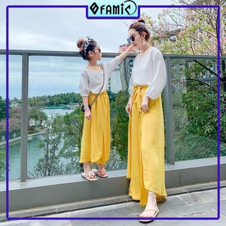 Đồ đôi mẹ và bé ❤️𝑭𝑹𝑬𝑬𝑺𝑯𝑰𝑷❤️ Giảm 5K khi nhập mã [ DO BO ] Đồ Bộ Mẹ Và Bé Gái Áo Quần Thắt Nơ Xẻ Tà