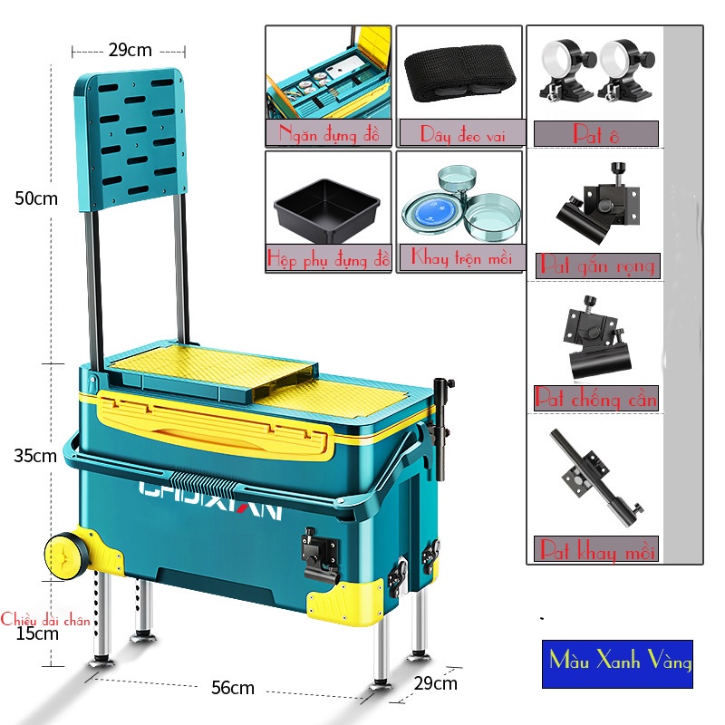 Thùng Câu Đài CHIXUAN Đa Năng Thể Tích 36 Lít Cao Cấp Giữ Nhiệt Cực Tốt, Thách Thức Mọi Địa Hình Khi Đi Câu Cá