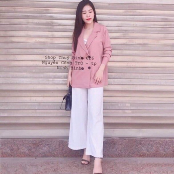 OIOI Vest mới nhà em về thêm đủ màu đủ loại ạ.... Sét gồm hai món gồm áo vest và quần ống sớ ạ... Đủ size SM cho các nàn