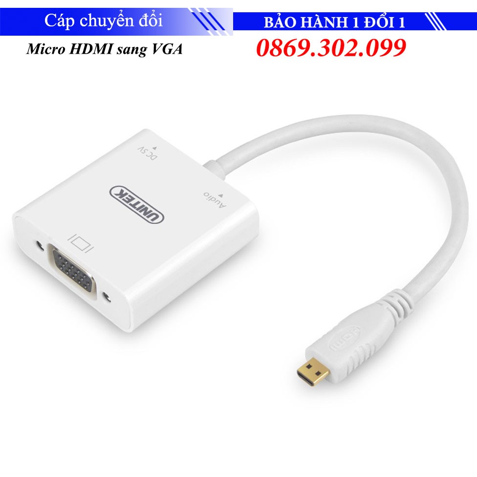 Cáp chuyển đổi micro HDMI sang VGA Unitek Y-5322