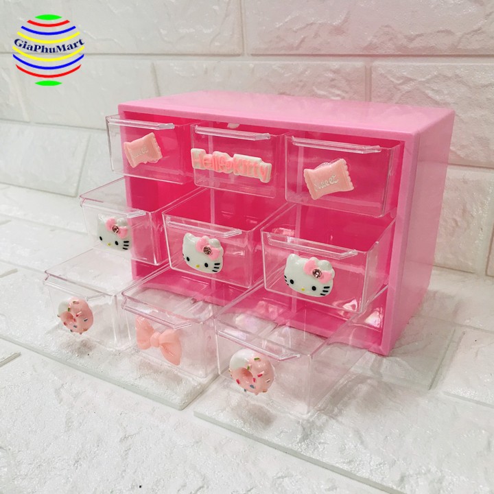 Tủ nhựa Hello Kitty 9 ngăn - Tủ đựng trang sức