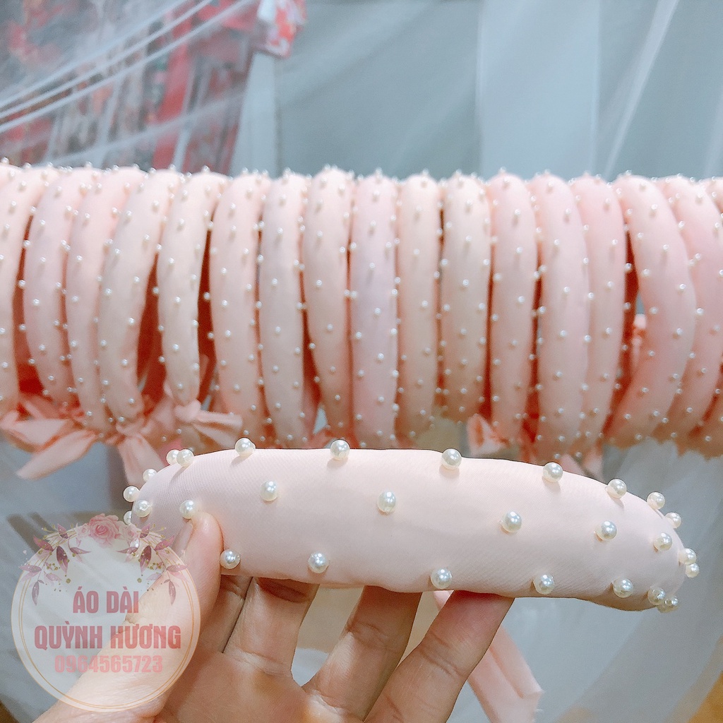 Mấn tròn đính hạt siêu xinh màu hồng by Quỳnh Hương
