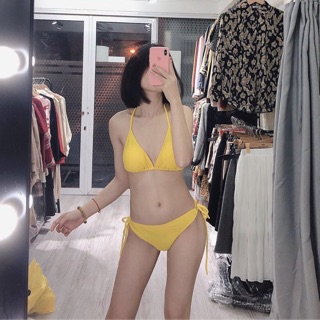 Bikini hai mảnh vàng sexy mặc đi biển đi bơi hot