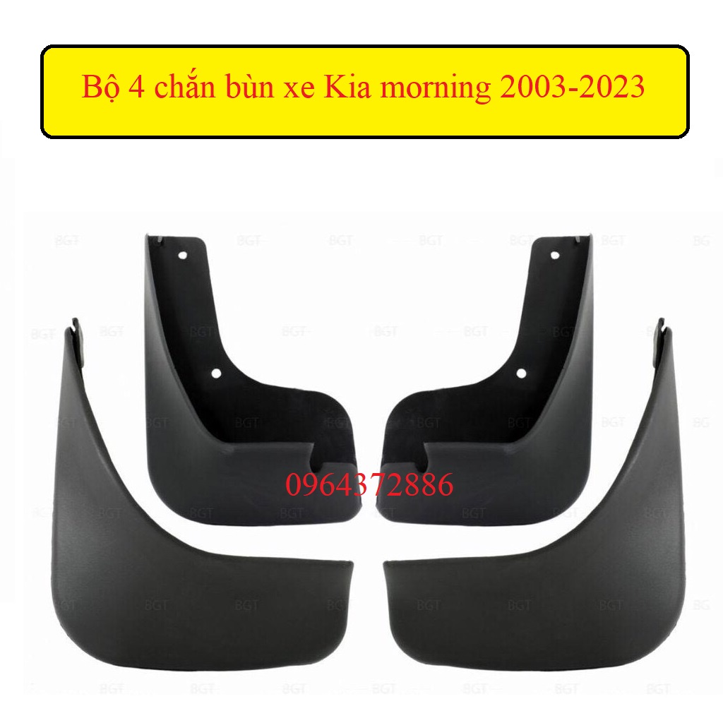 Bộ chắn bùn xe Kia Morning 2003-2023 hàng đẹp kèm ốc vít