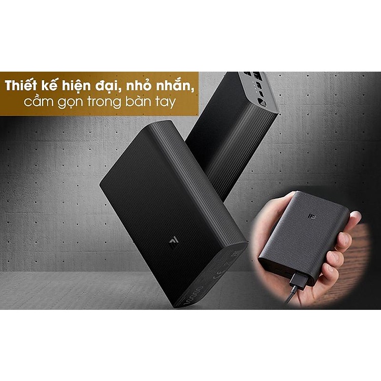 Pin dự phòng 10000mAh Mi Power Bank 3 Ultra Compact (Đen) BHR4412GL