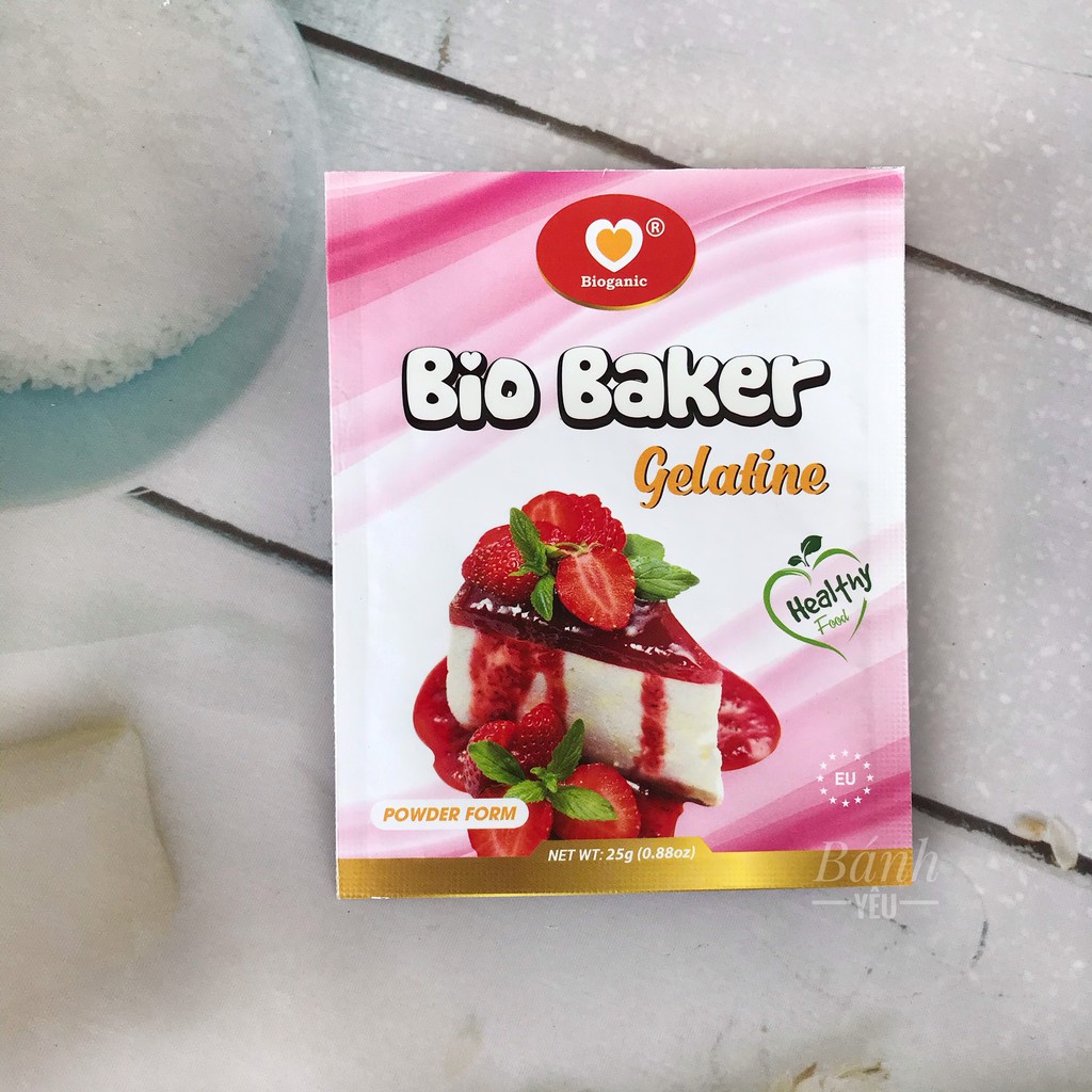 Bột Gelatin BIO BAKER gelatine XUẤT XỨ CHÂU ÂU 50g