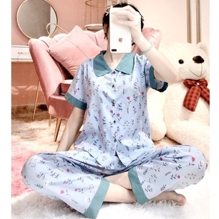 ĐỒ BỘ MẶC NHÀ PYJAMA HOA CỔ SEN LỤA 100D (NHIỀU MẪU)