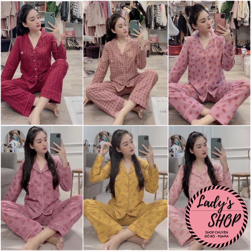 [MẪU MỚI] Đồ Bộ Pijama 🌸 Bộ Thu Đông Nữ Bộ Ngủ Chất Liệu Nhung Tăm Tay Dài [HÀNG ĐẸP CHUẨN]