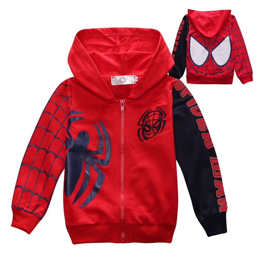 Áo khoác Cotton in hoạt hình Spiderman cho bé trai