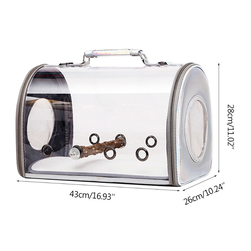 Túi vận chuyển thông thoáng có sào đứng cho chim vẹt