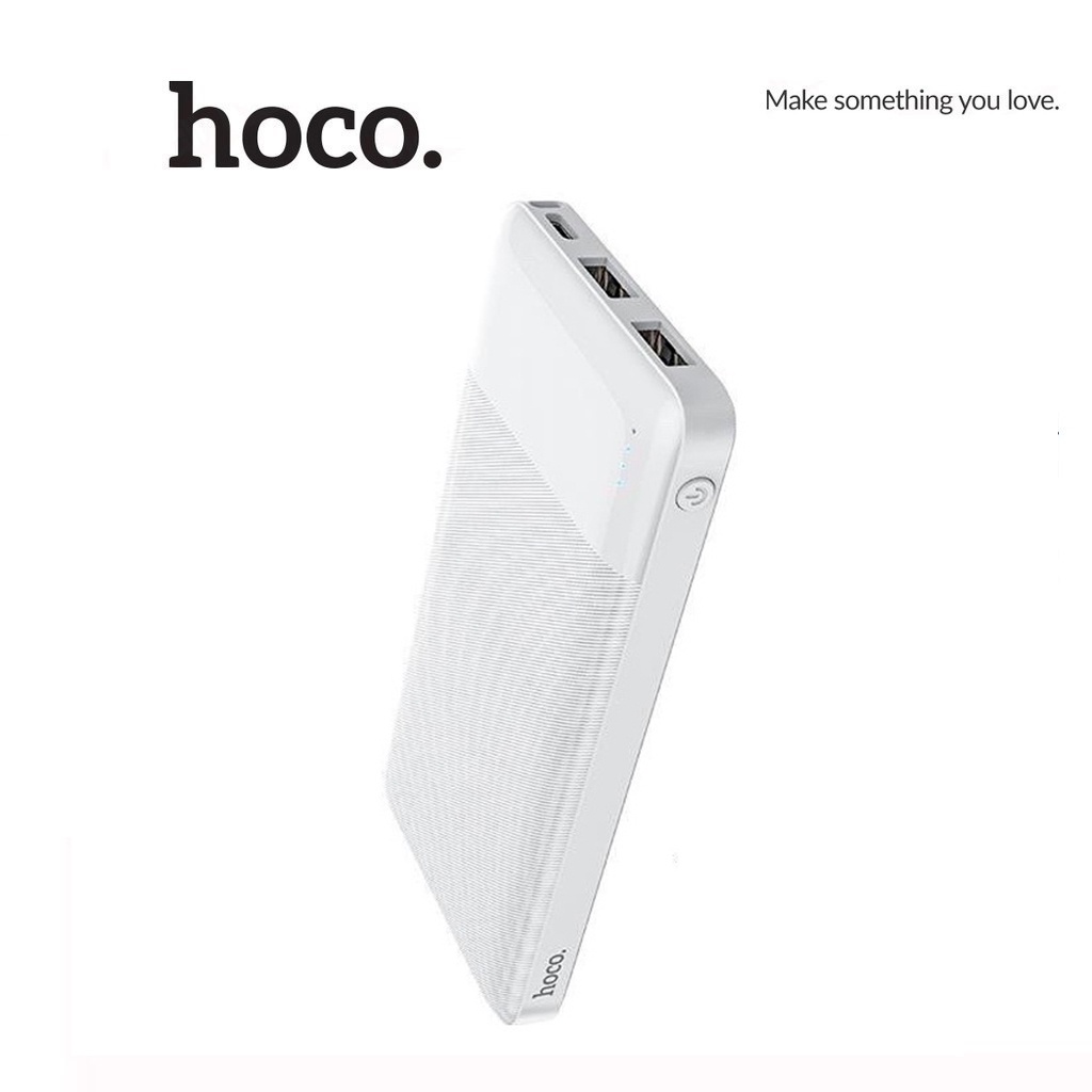 Pin dự phòng Hoco J72 dung lượng 10000mAh, sạc nhanh 2A Max, 2 Output USB, có đèn LED, lõi Polymer, kiểu dáng mỏng nhẹ