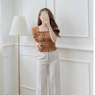 [Trùm sỉ Đỗ Anh] Áo chun ngực tay bồng, chất lạnh free size 40 -60kg mặc đẹp