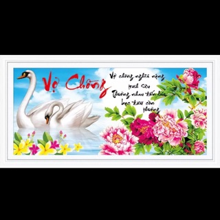Tranh đính đá vợ chồng 90 x 45 cm