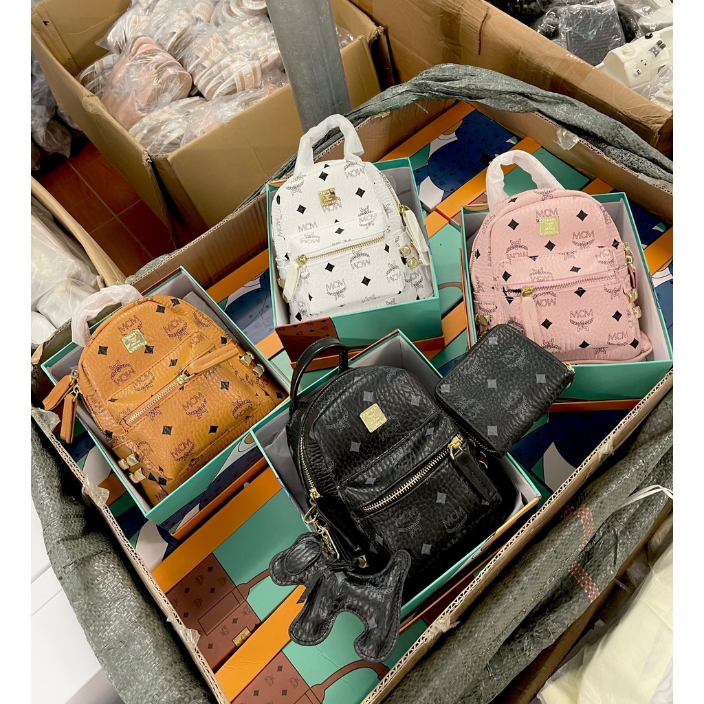 Balo MC.M kèm móc fullbox size 18cm