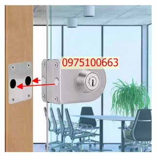 Chốt khóa cửa kính cường lực không khoan khung bằng inox hamered 846-03 1 vẹn + 1 khoá 3 chìa, vặn chốt + 3 chìa