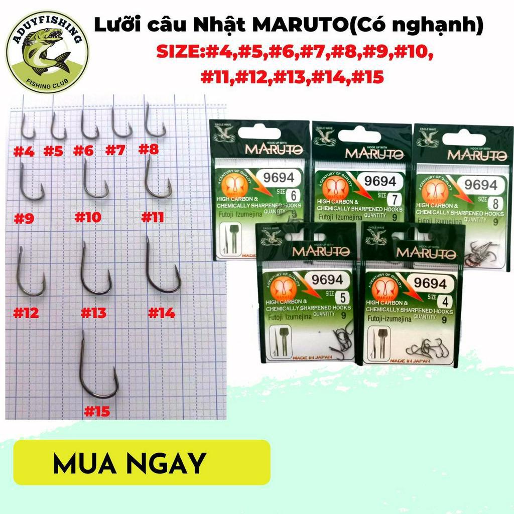 Lưỡi câu carbon Nhật Bản Maruto 9694, không gỉ, siêu cứng