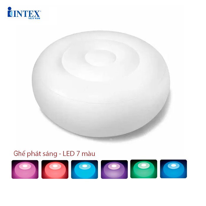 Ghế bơm hơi mẫu mới đèn LED 7 màu INTEX 68697