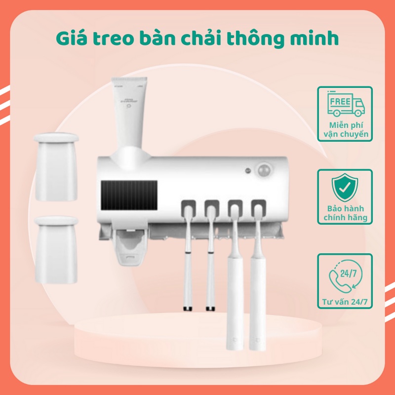 Giá Treo Bàn Chải Nhả Kem Đánh Răng Khử Khuẩn, Tiện Lợi Cho Gia Đình