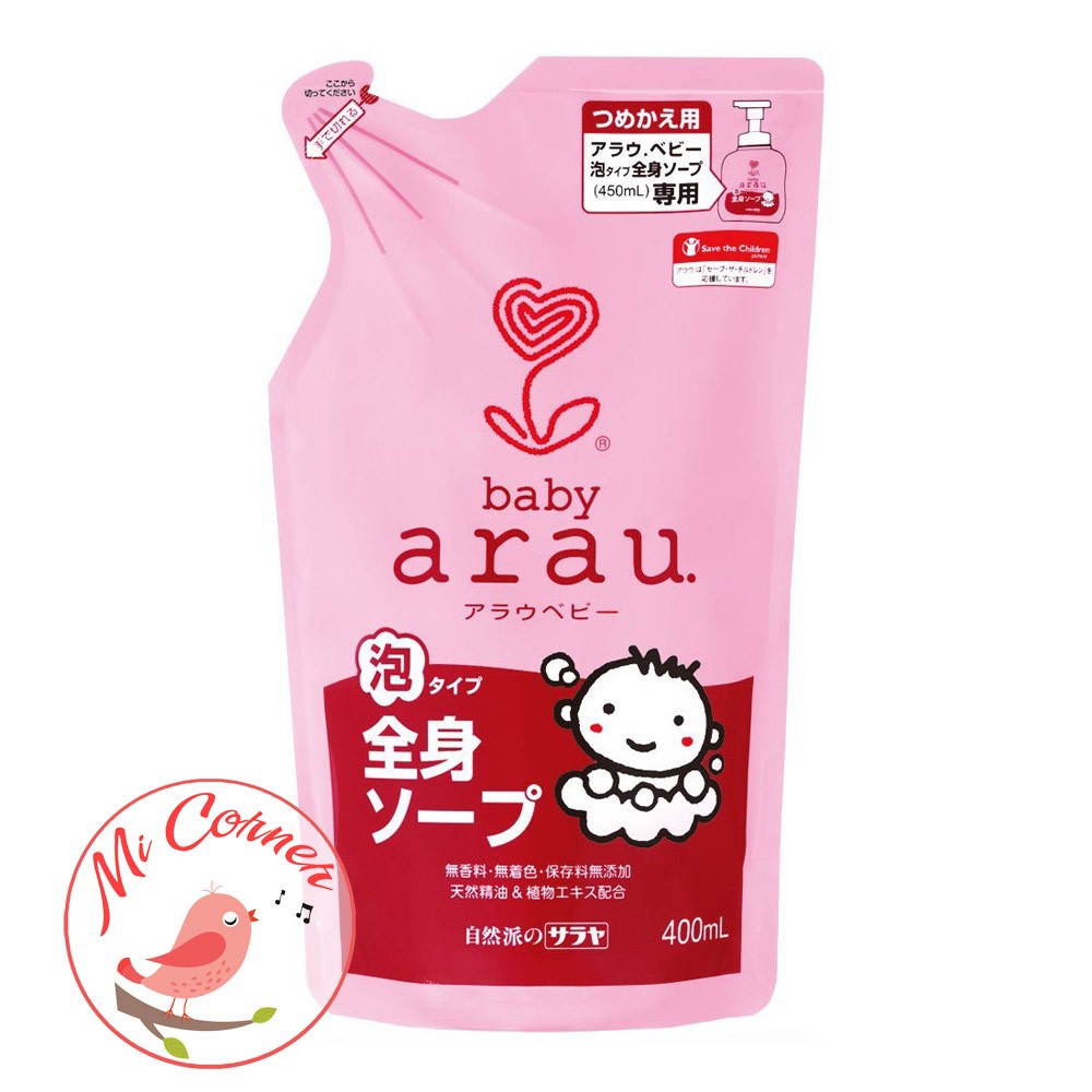 Sữa tắm gội Arau Baby cho bé (Nhật Bản) - túi 400ml