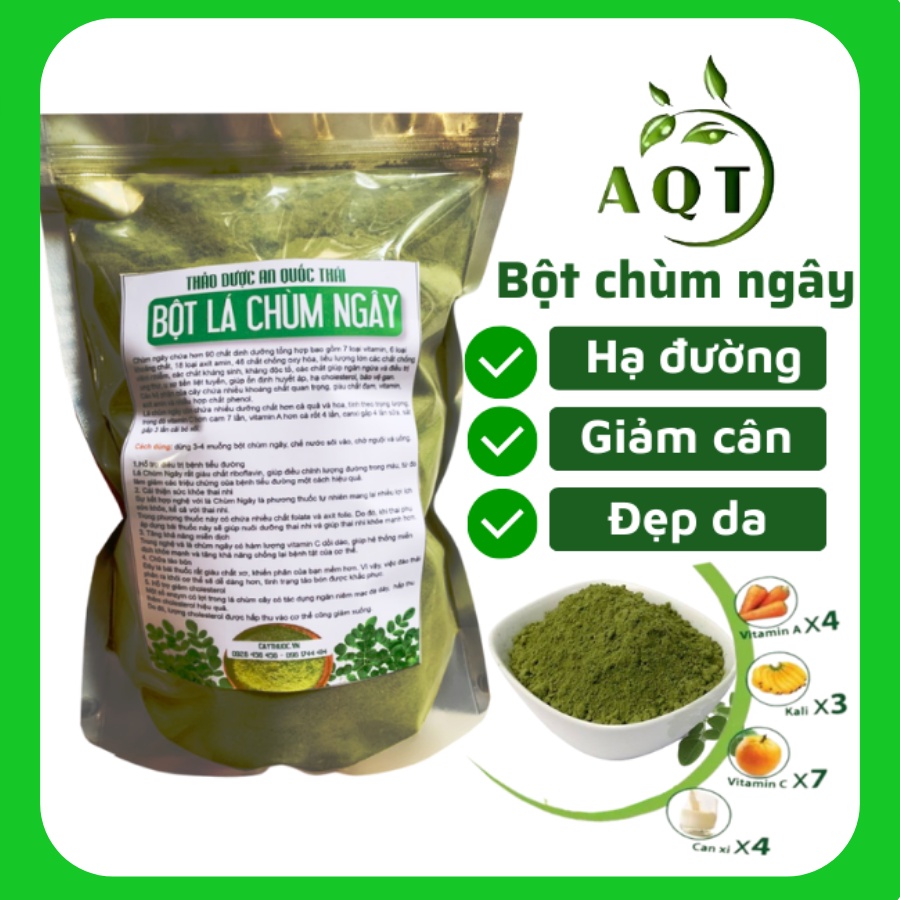 500g Bột Chùm Ngây Nguyên Chất (Sạch, Mịn), Bột Lá Chùm Ngây Bồi Bổ, Dưỡng Trắng Da