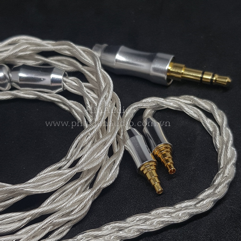 Dây tai nghe đồng mạ bạc OFC 1.2mm tết 4 - Sennheiser IE40 Pro