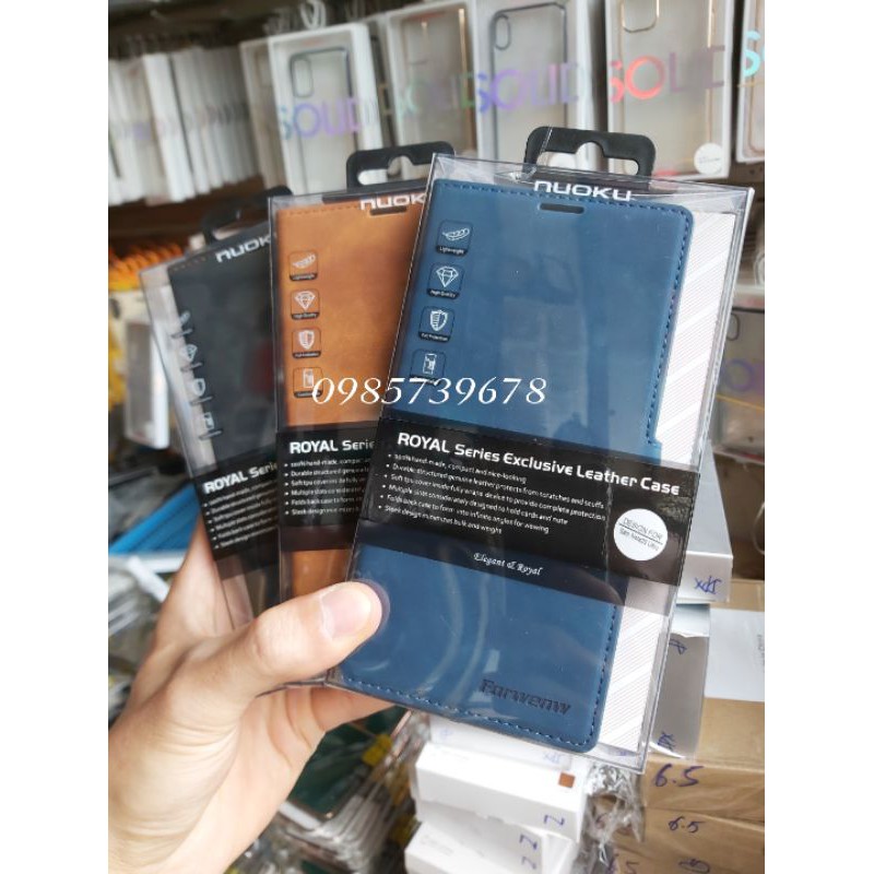 Bao da Nuoku dạng ví cho samsung note 20/note 20 ultra/Note 10/Note 10 plus có ngăn để tiền,thẻ.