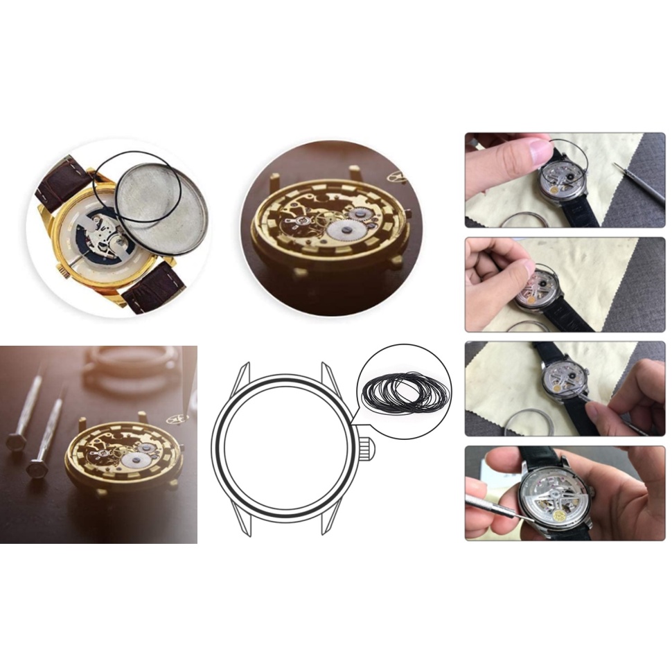 Combo 10 Ron Cao Su, Gioăng Chống Nước Đồng Hồ Loại Dày Size 30-40mm