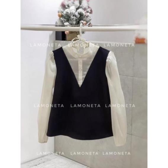 ÁO SƠMI PHỐI ghi Lê cổ V