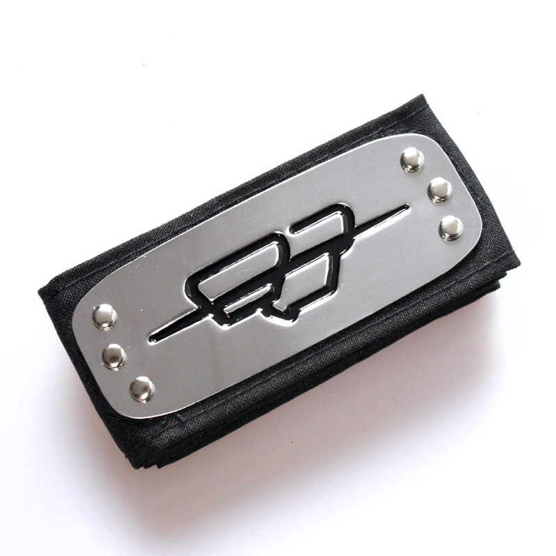 Naruto Anime Peripheral Cosplay Headband Guard Forehead Konoha Logo Naruto Guard Forehead Headband Itachi Black