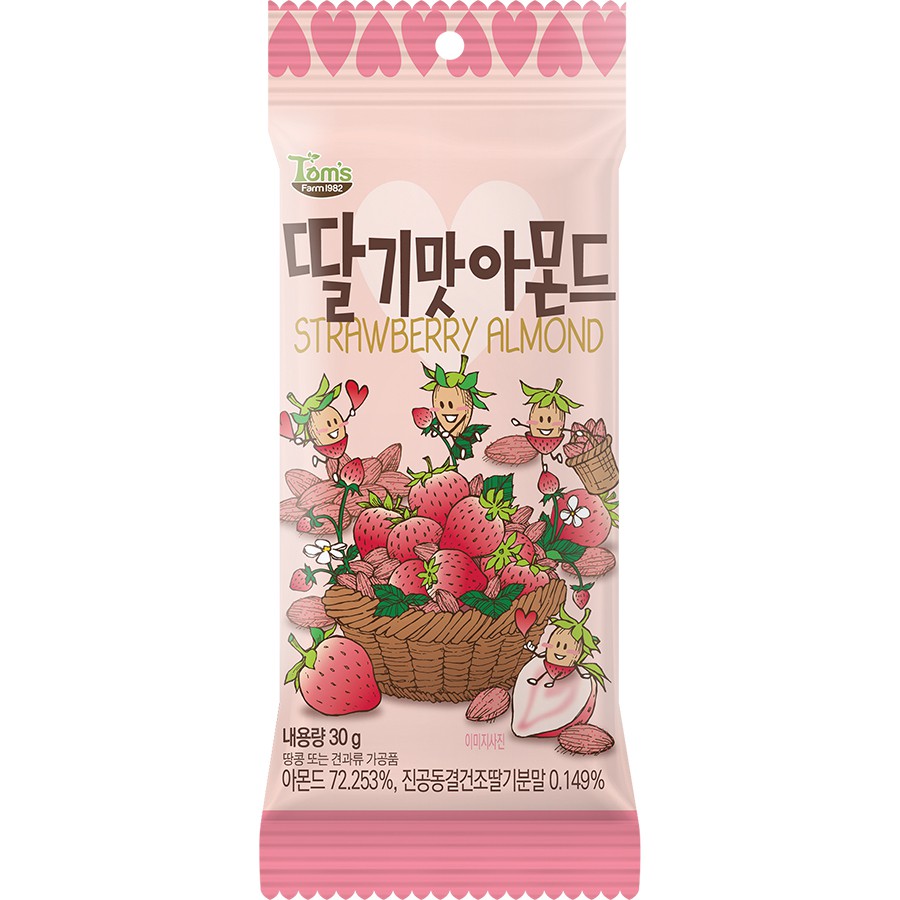 Hạt Hạnh Nhân Tom's Farm Tẩm Dâu Tây 30G