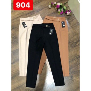 Quần baggy nữ khóa sườn đai chữ