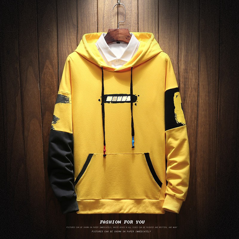 Áo hoodie có dây rút ở nón màu đen thời trang cho nam | BigBuy360 - bigbuy360.vn