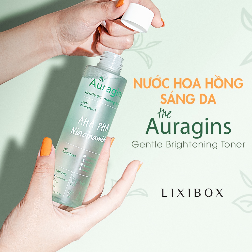 Nước hoa hồng sáng da, ngừa mụn AHA PHA The Auragins Gentle Toner 150ml