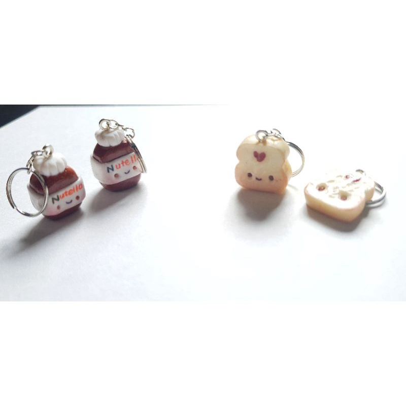 MÓC CHÌA KHOÁ hình NUTELLA + BÁNH MÌ