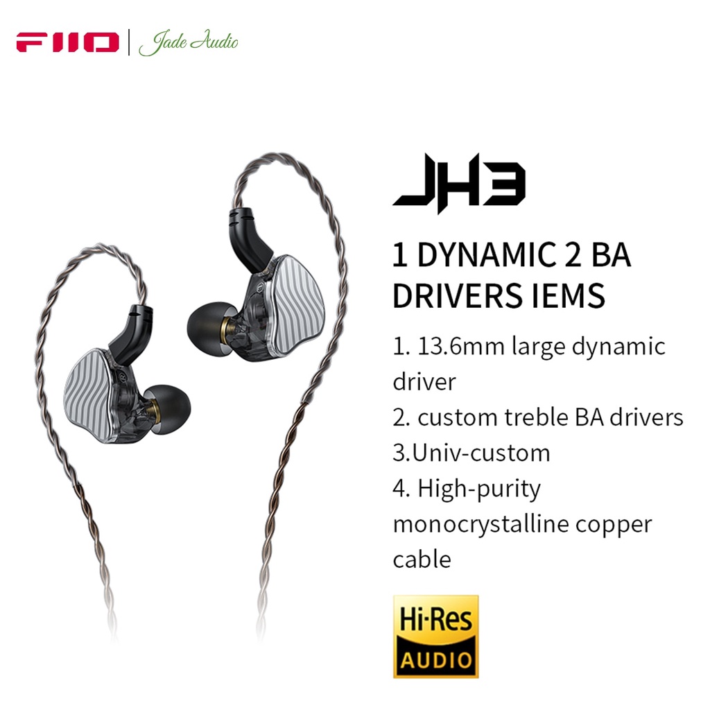 Tai Nghe Chất Lượng Cao Fiio jadeaudio jh3 1DD 2BA