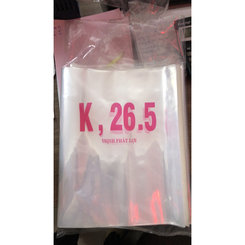 Xấp 100 cái bìa kiếng bao sách khổ 26.5 cm, 26.7cm , 27.2cm, 27.7